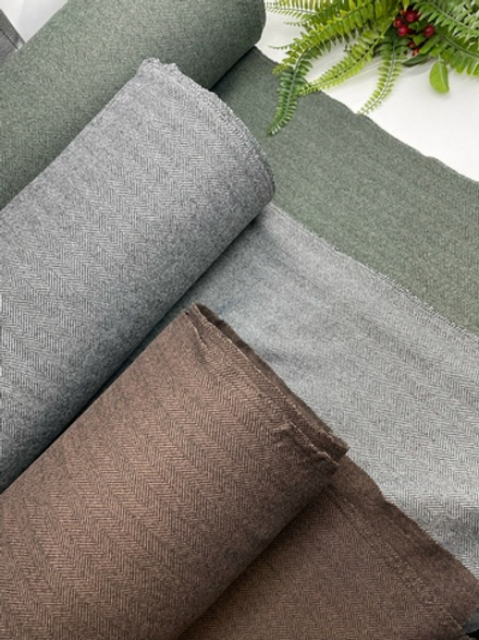 Пальтовый трикотаж елочка мох