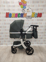 Коляска трансформер Farfello Aimile Original New Silver темно-серый