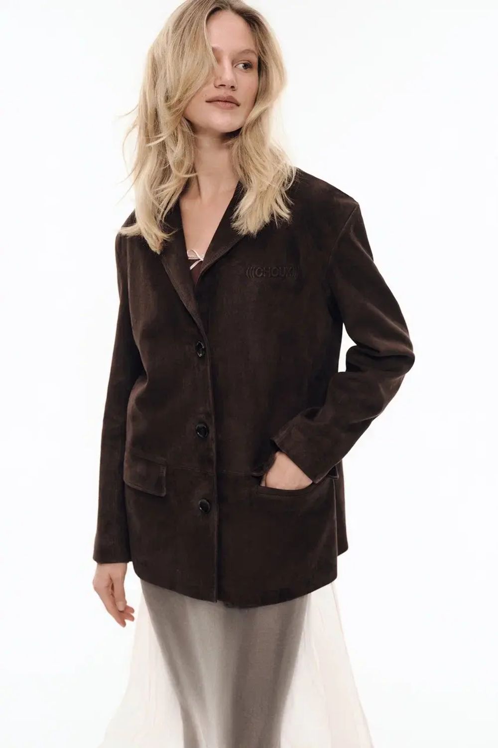 Жакет из замши ((Brownie)), шоколадный