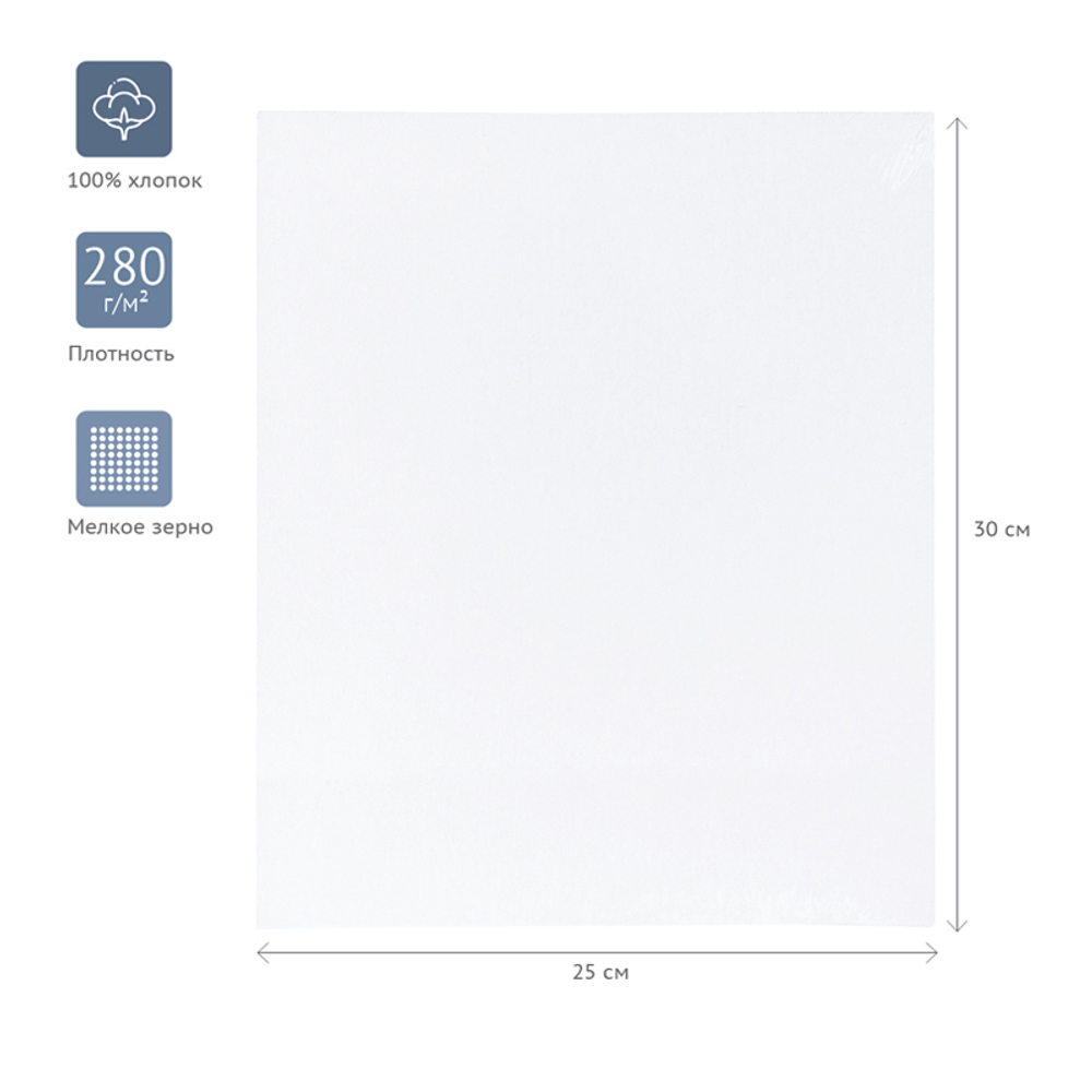 Холст на картоне Гамма "Студия", 25*30см, 100% хлопок, 280г/м2, мелкое зерно