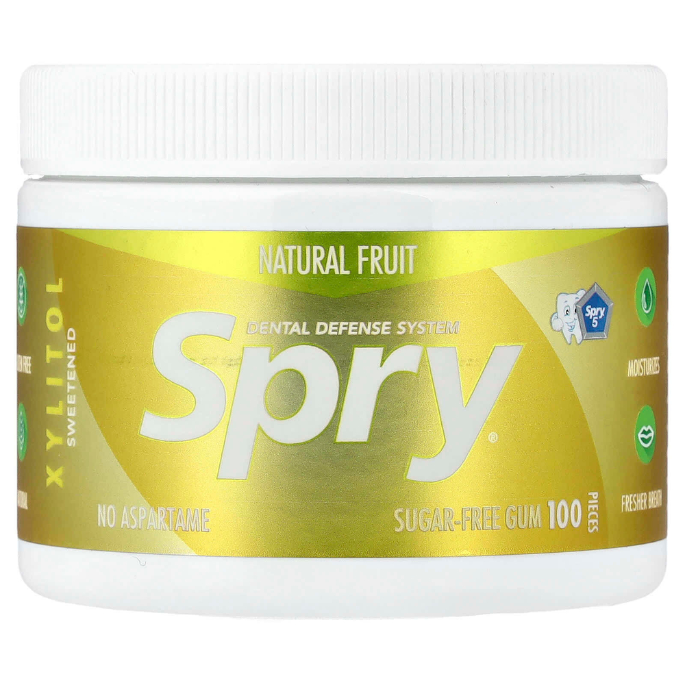 Xlear, Spry®, жевательная резинка без сахара, натуральные фрукты, 100 шт.