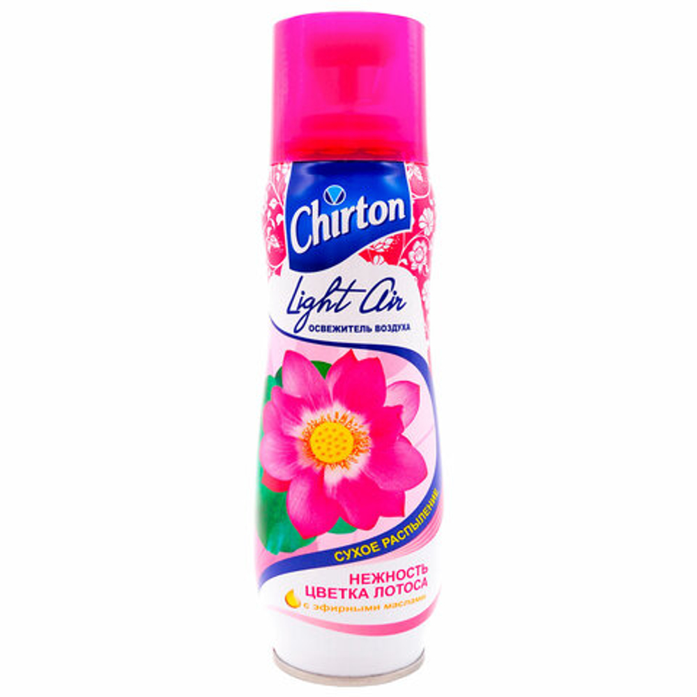 Освежитель воздуха аэрозольный 300 мл, CHIRTON (Чиртон) Light Air, "Нежность лотоса", сухое распыление