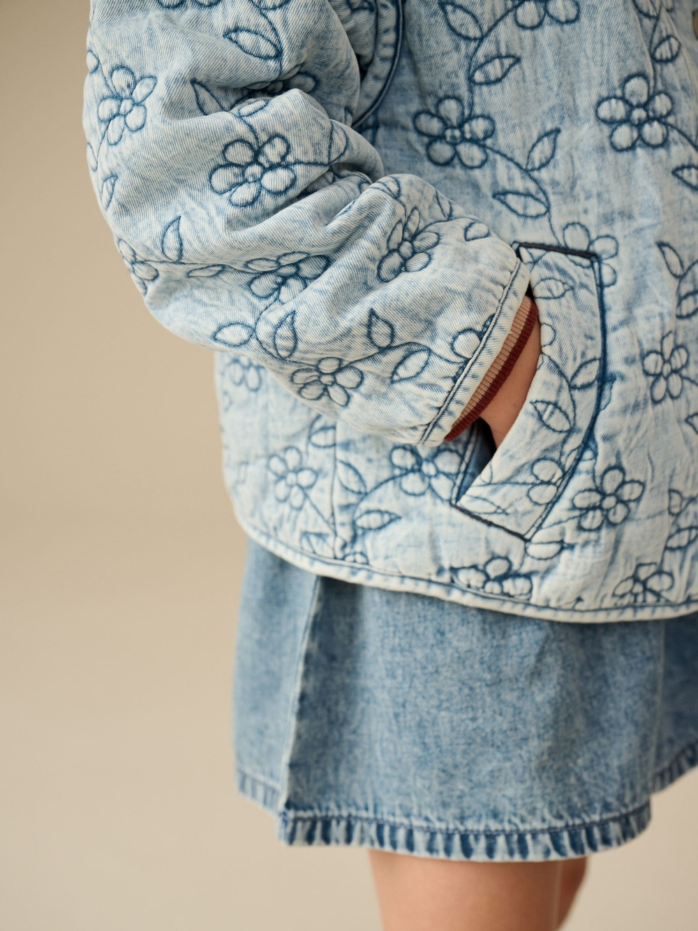 Куртка джинсовая стеганая для девочки Next E25-191, Голубой