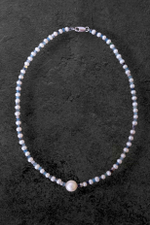 Бусы из пресноводного жемчуга и аквамарина