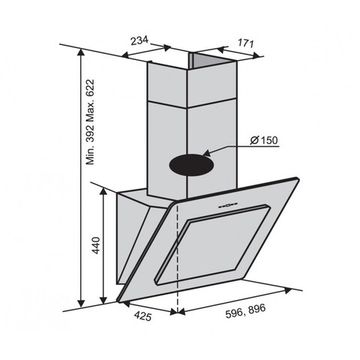 Витяжка VENTOLUX TREVI 90 BK (1000) TC IT