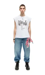 Футболка Kraizy Stripes Без рукавов Goat белая