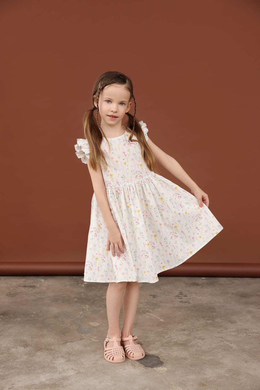 Платье хлопковое "Акварельные цветы"