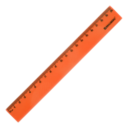 Линейка пластиковая 20 см BRAUBERG "NEON", непрозрачная, ассорти, 210773