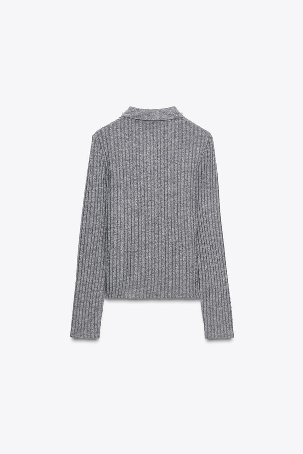 ZARА КАРДИГАН С ОТДЕЛКОЙ ИЗ ИСКУССТВЕННЫХ ДРАГОЦЕННОСТЕЙ, СЕРЫЙ МЕЛАНЖ