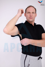 Футболка поло ортопедическая с коротким рукавом. Ткань Трикотаж. Цвет Черный. Размер L (48-50)