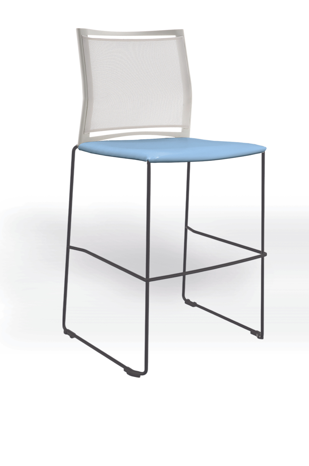 Web стул на полозьях кухонный/барный со спинкой-сеткой