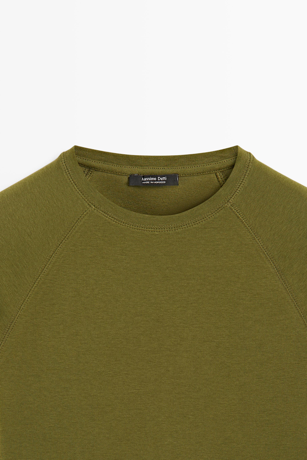 Massimo Dutti Футболка-реглан с коротким рукавом, хаки