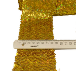 Тесьма эластичная пайетки ш-7см золото 1 м