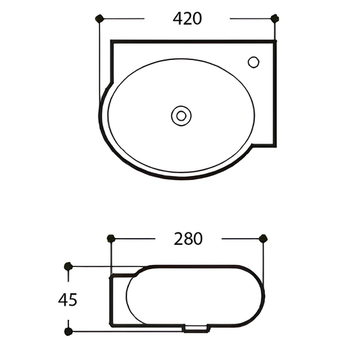 Раковина Aquatek 42 R AQ5304-00 Белая