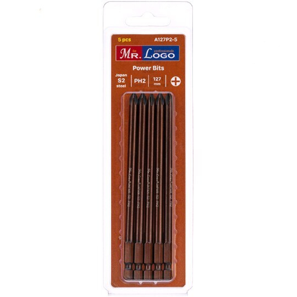 Бита  РZ2*127 магн. д/больш.нагрузок БЛИСТЕР (уп  5шт) Японская сталь Mr.Logo