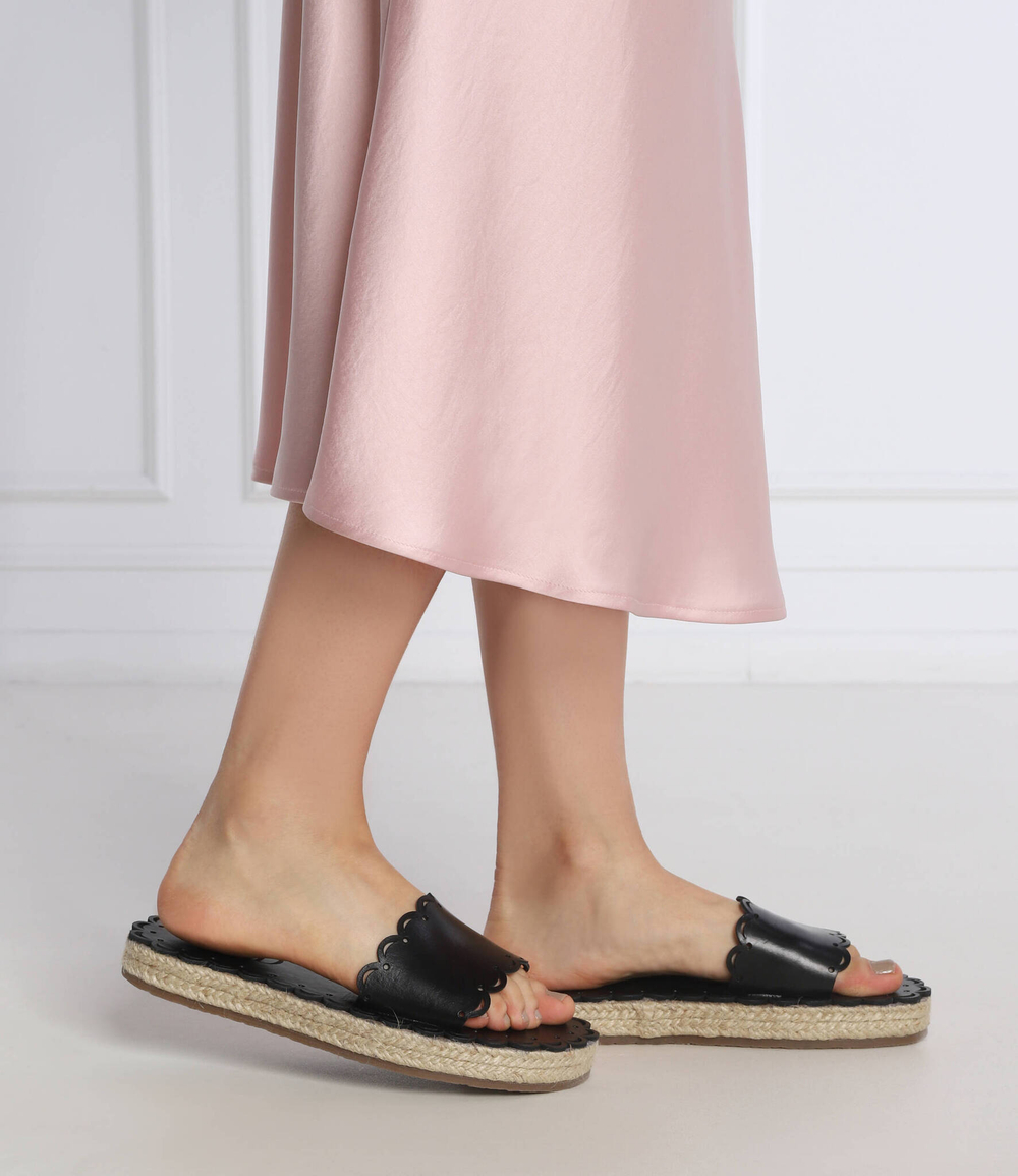 Кожаные шлепанцы Red Valentino - черный(XQ0S0H51BYU)