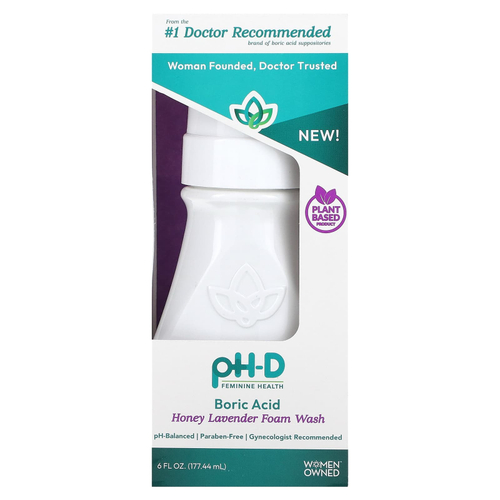 pH-D Feminine Health, пенка для умывания с борной кислотой, мед и лаванда, 177,44 мл (6 жидк. унций)