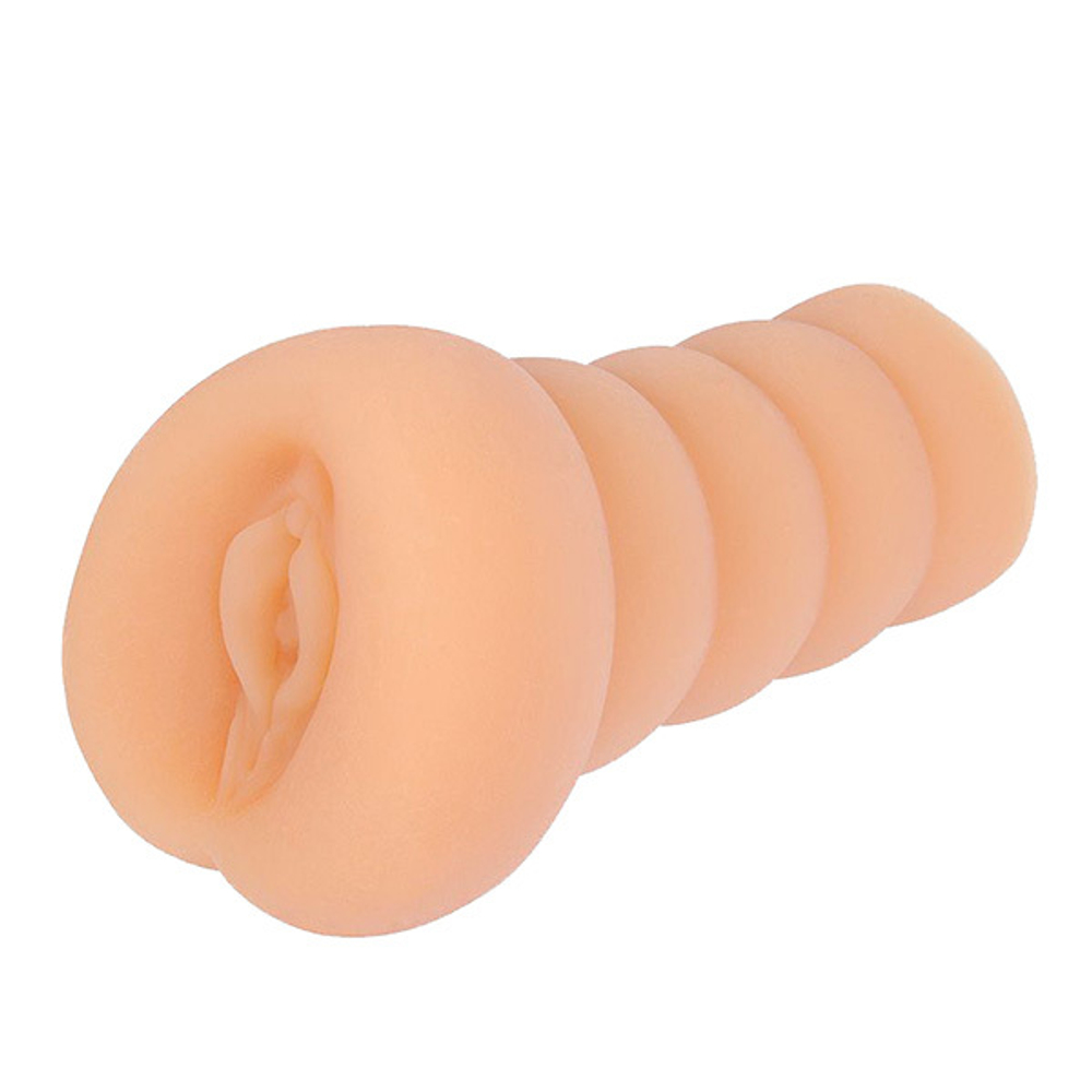 Мастурбатор-вагина телесного цвета с бороздками на внешней части Bior Toys Sexy Girl Friend SF-70268