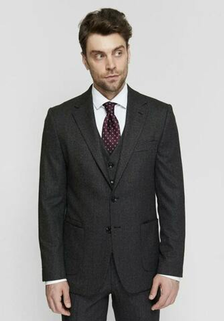 Мужской классический костюм тройка (серый) Б12