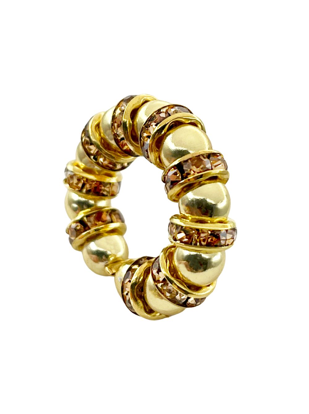 Подвеска кольцо из бусин с инкрустированным разделителем ( hematite )