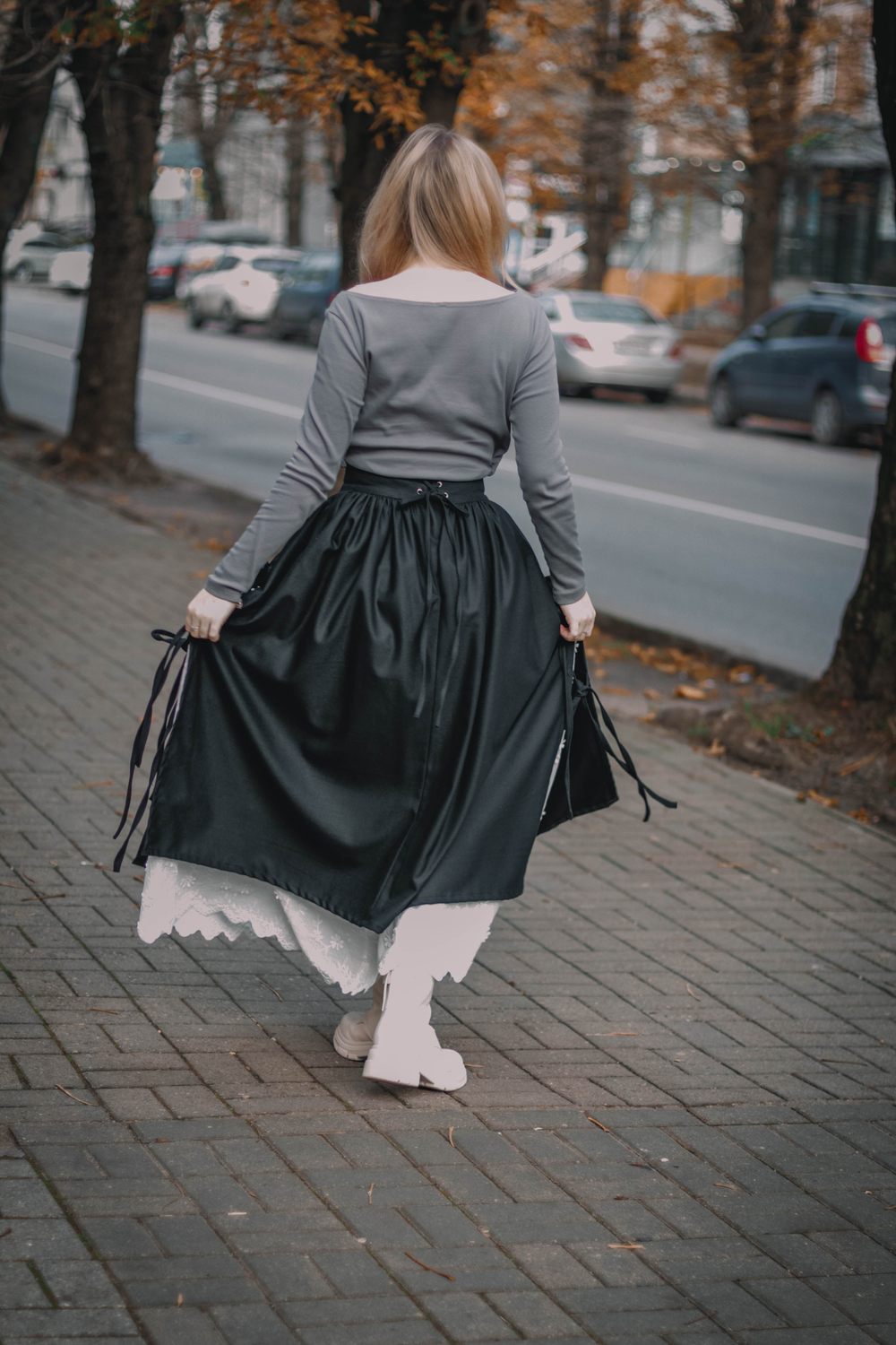 Шерстяная Юбка с Нижней Юбкой из Хлопка