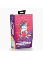 Наушники светящиеся ушки, беспроводные «Единорог», розовые W