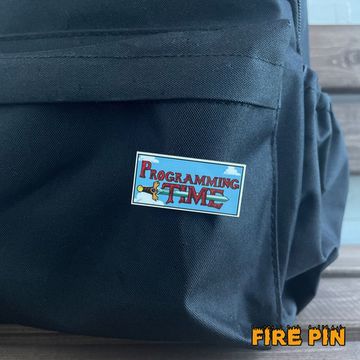 Значок деревянный (брошь) Время Программирования. Fire Pin