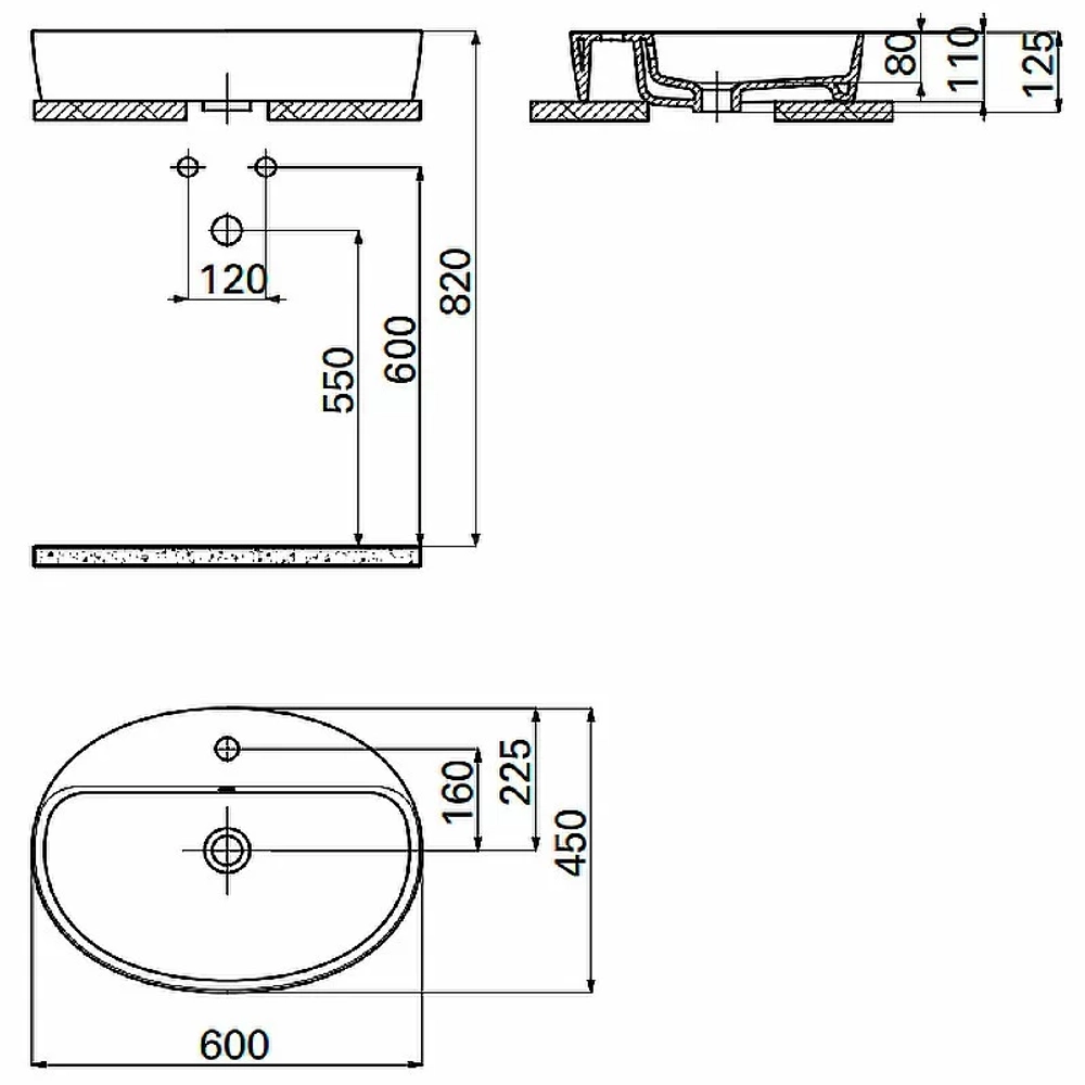Раковина Creavit Loop 60 LP161-00CB00E-0000 белая