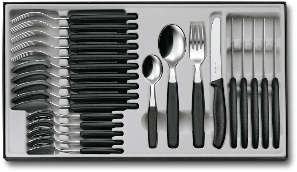 Набор Victorinox столовый, 24 предмета, черный