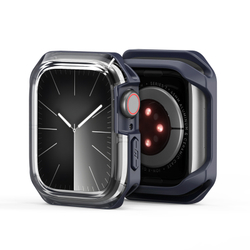 Чехол-бампер с темно-синими вставками от Dux Ducis для часов Apple Watch 45мм на модели 7, 8 и 9 серии, серия Tamo Series Case