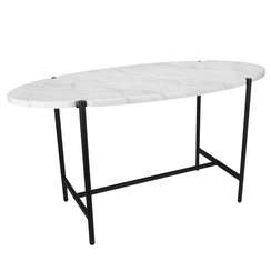 Стол журнальный МеталлАрт М025 белый мрамор/черный