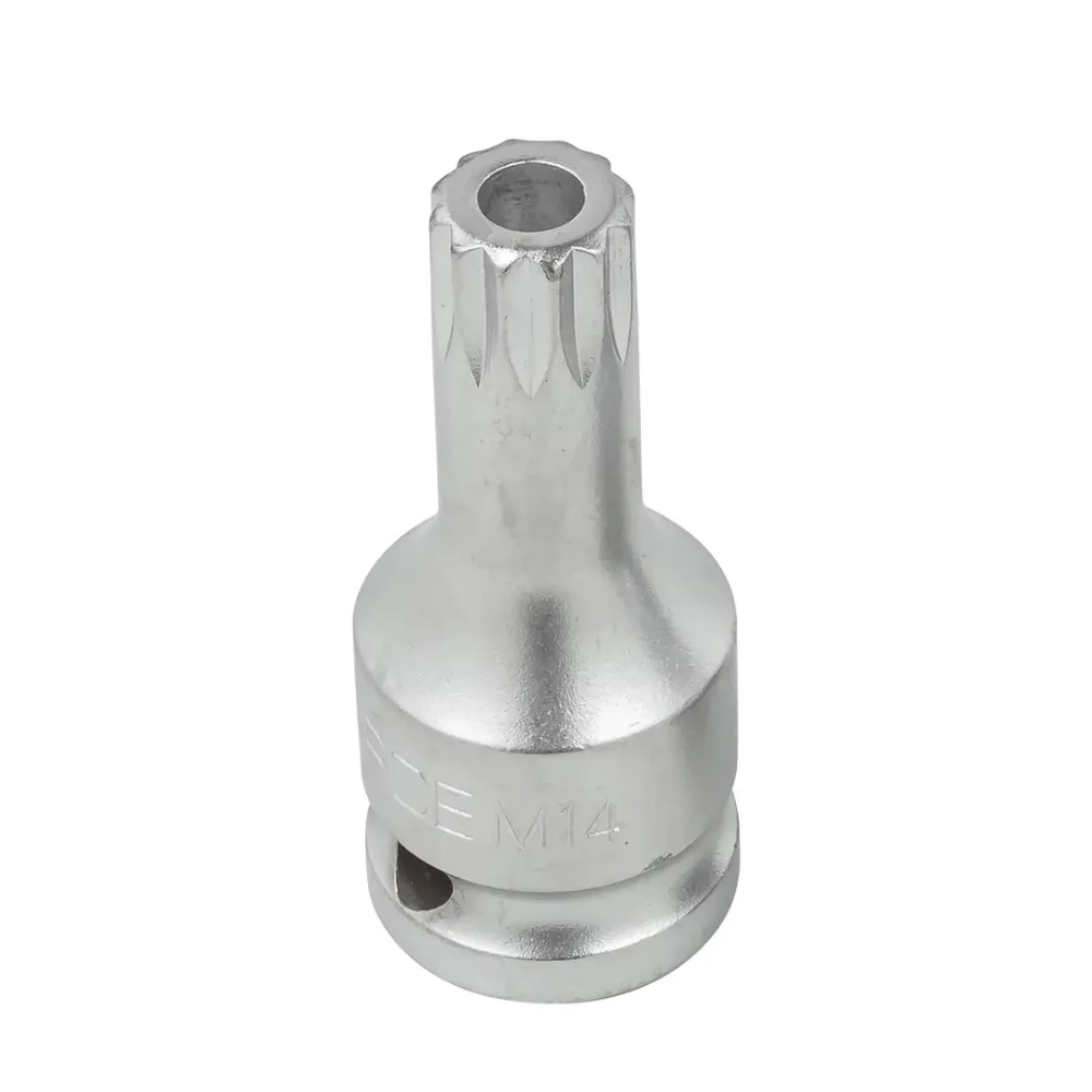 Головка-бита SPLINE с отверстием M14 (L-60мм)1/2'' RockForce##Rock FORCE RF-24806014B