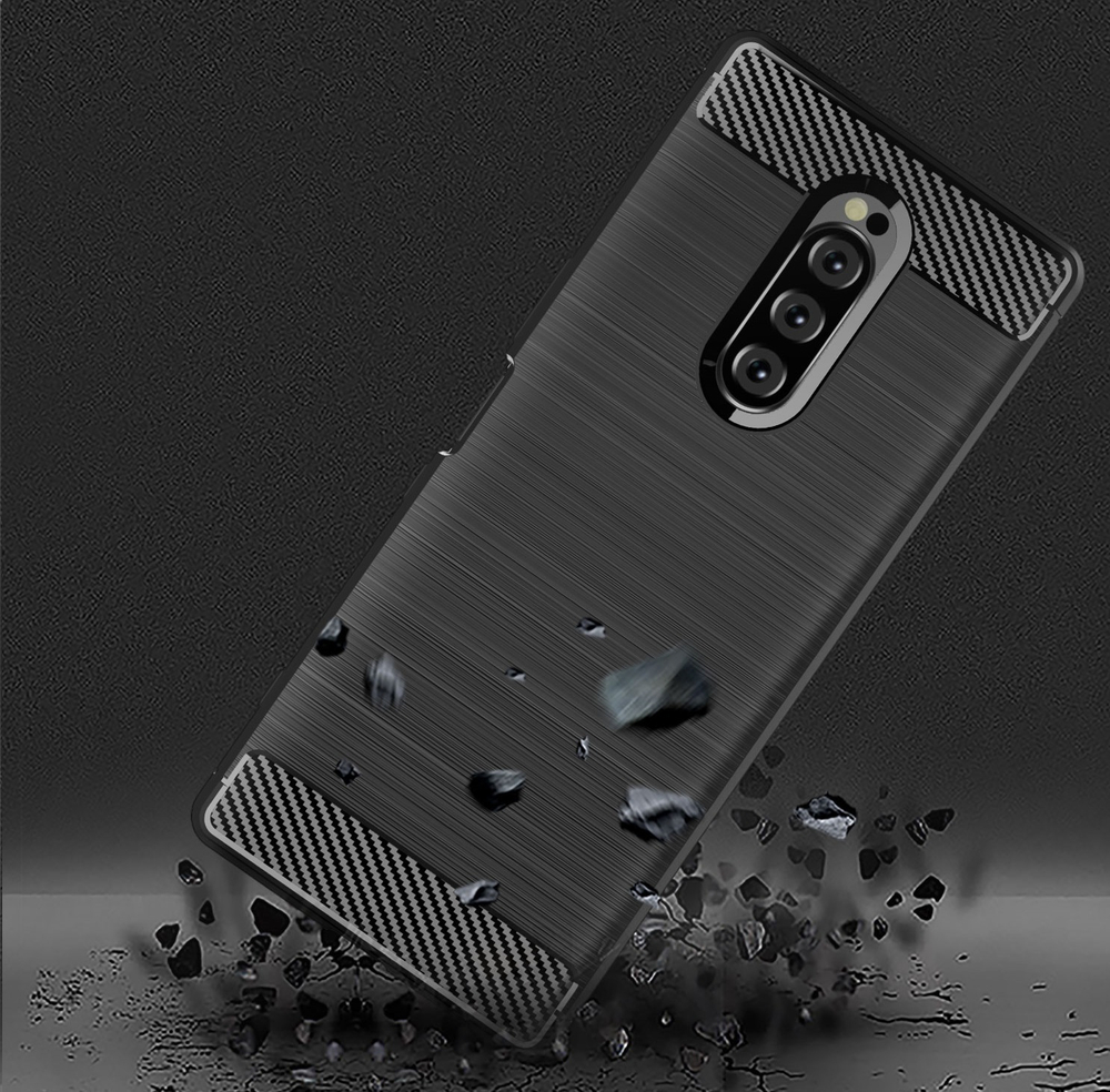 Чехол на Sony Xperia 1 цвет Black (черный), серия Carbon от Caseport