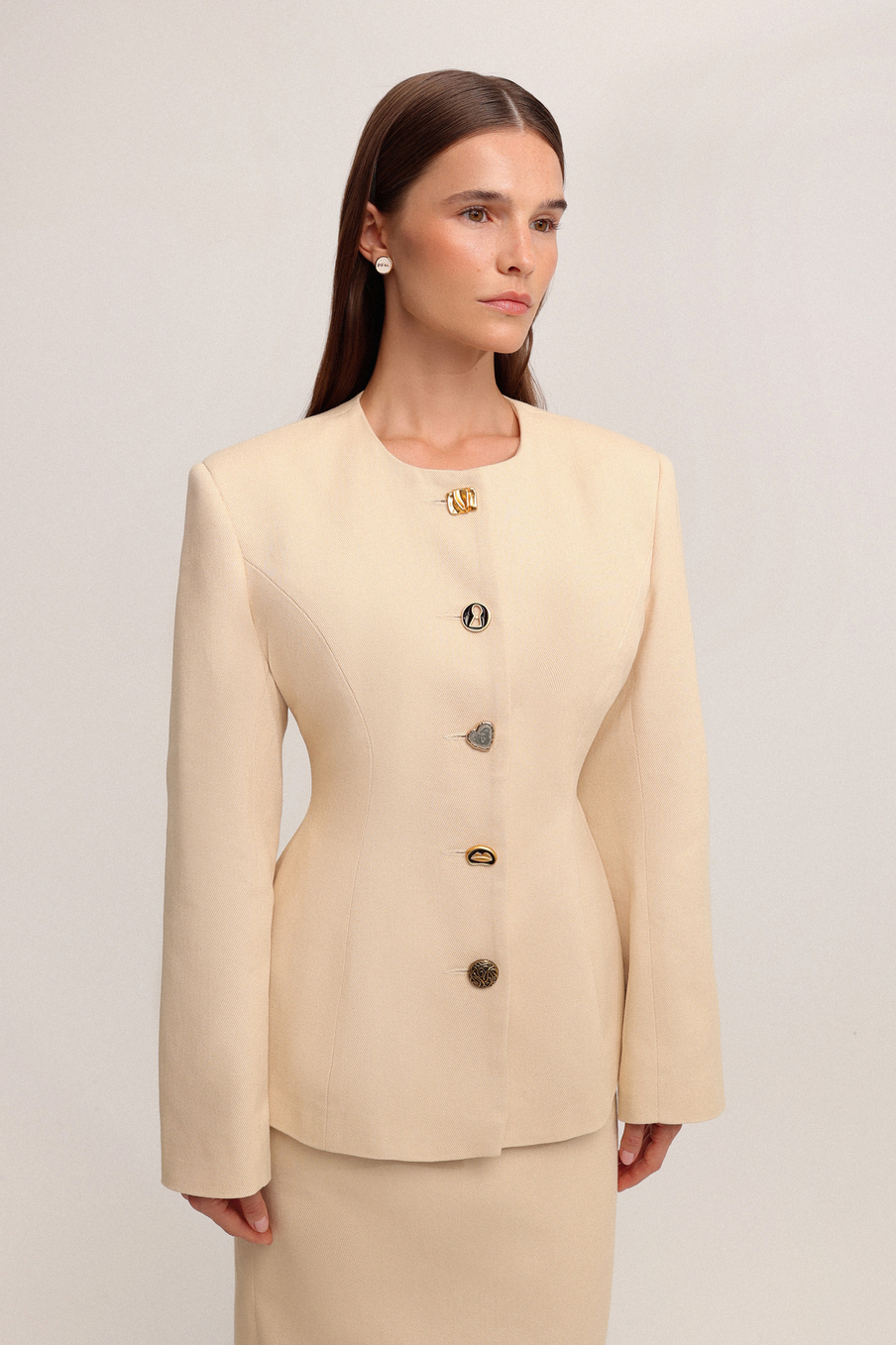 Жакет приталенный из денима