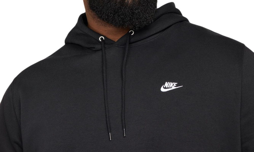 Куртка теннисная Nike Club Fleece Pullover - black/black/white
