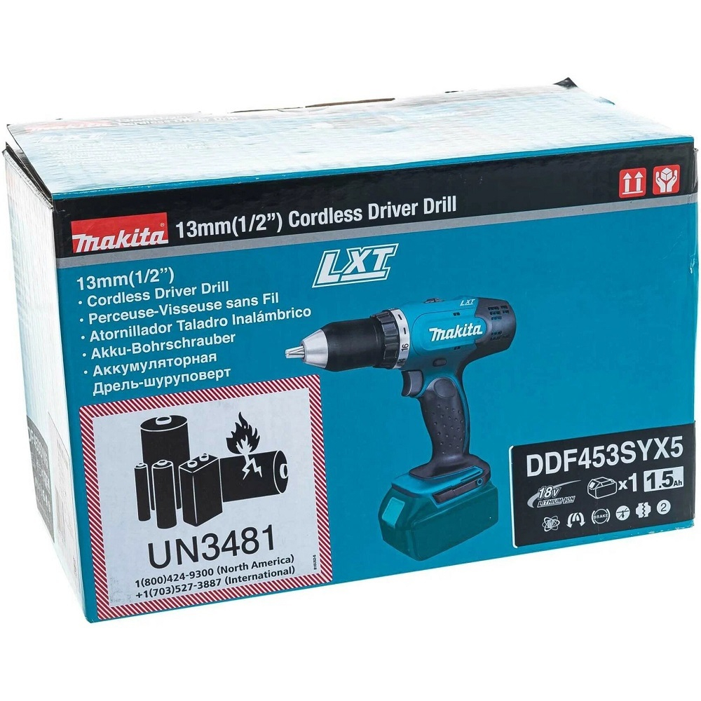 Дрель аккумуляторная Makita DDF 453 SYX5