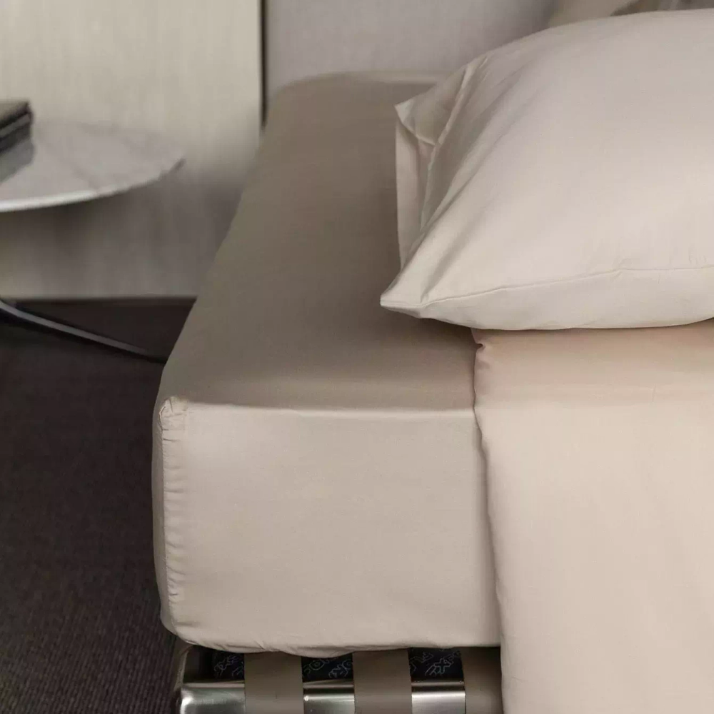 Простыня на резинке 200x200x45 Mollen песочно-бежевая