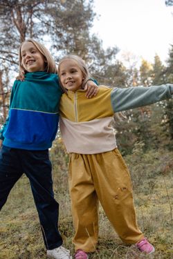 Анорак без капюшона из велюра горчица/полынь