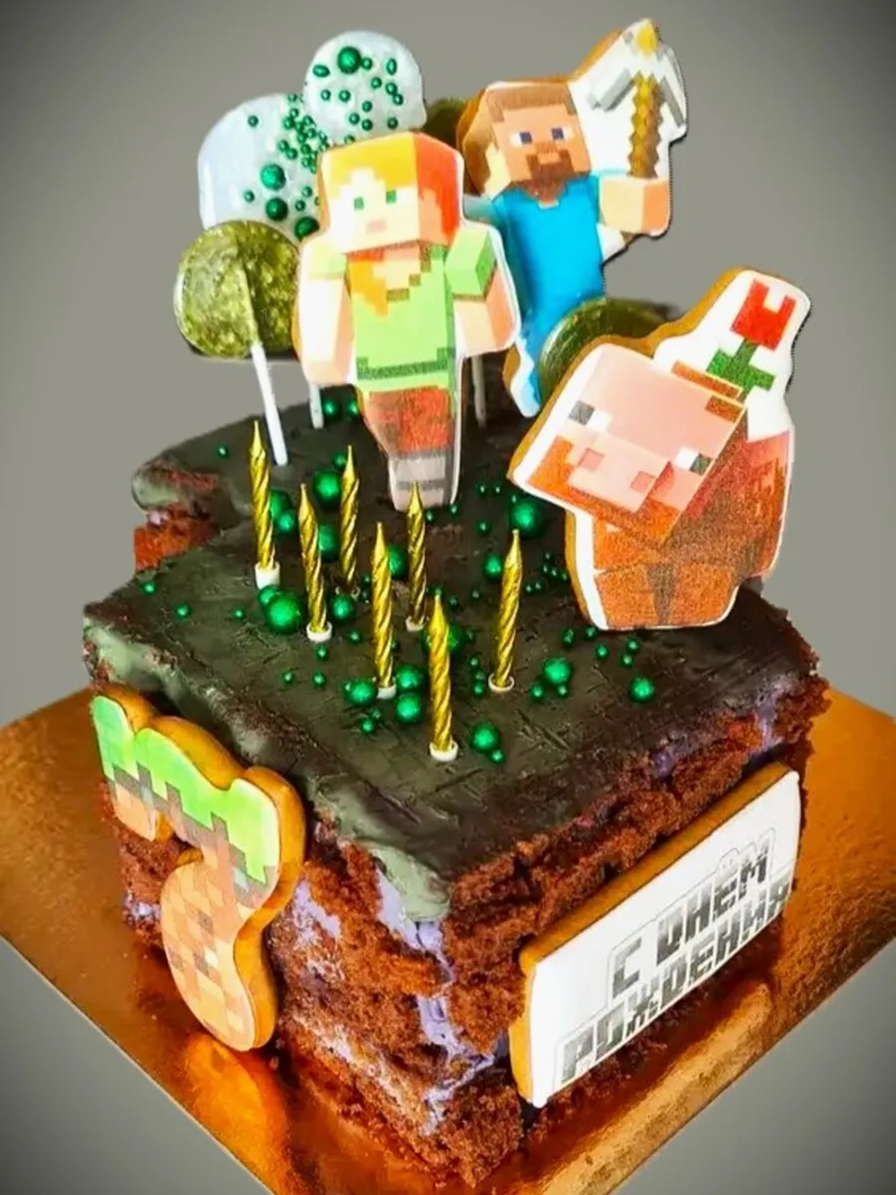 Имбирные пряники на торт Майнкрафт