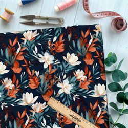 Ткань премиум бифлекс ночной цветник