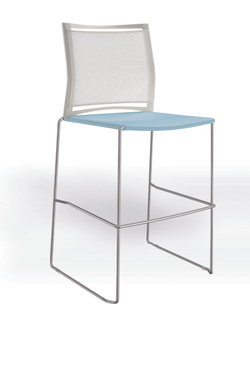 Web стул на полозьях кухонный/барный со спинкой-сеткой