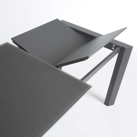 Раздвижной стол Axis 160-220x90 см, черное стекло, черный каркас