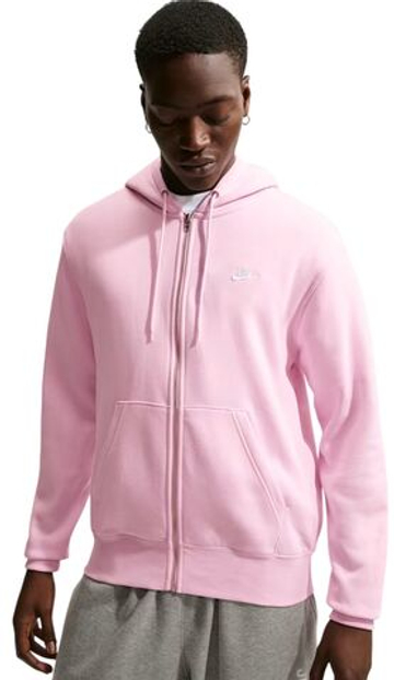 Мужская теннисная кофта Nike Club Full-Zip Fleece - pink foam/white