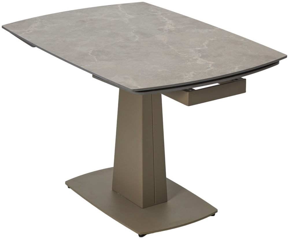 Стол М-City DISAUR Балд (Balde) 120 Латте матовый (Matt Latte Stone Solid Ceramic), Таупе (Taupe)