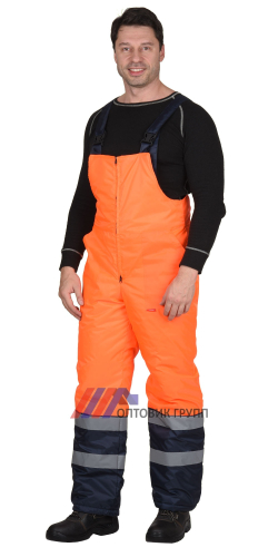 Костюм куртка, п/к, синий с оранж. и СОП 50мм тк.Оксфорд