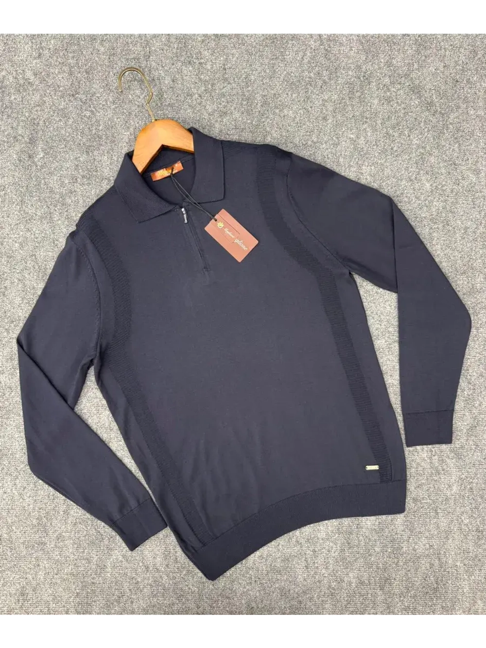 Лонгслив мужской, Поло с длинным рукавом