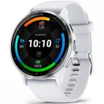 Часы Garmin Venu 3 Silver c белым силиконовым ремешком,  010-02784-00