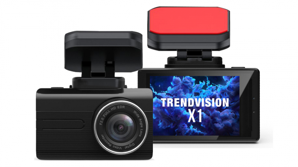 Видеорегистратор TrendVision X1 1920x1080/ Экран 2.3/ Обзор 150° (по диагонали)/ 0.15 кг/ Черный