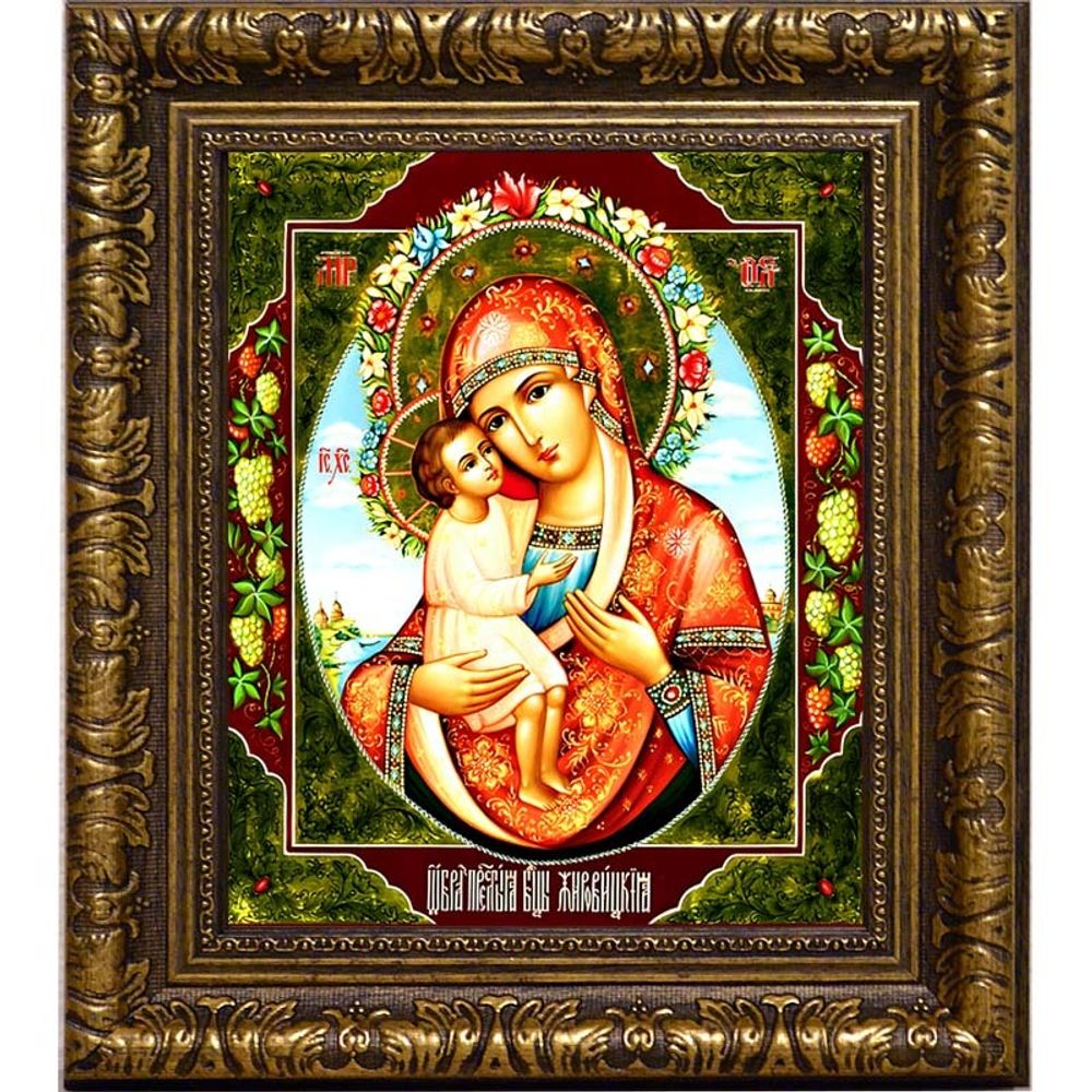 Жировицкая икона Божией Матери на холсте.