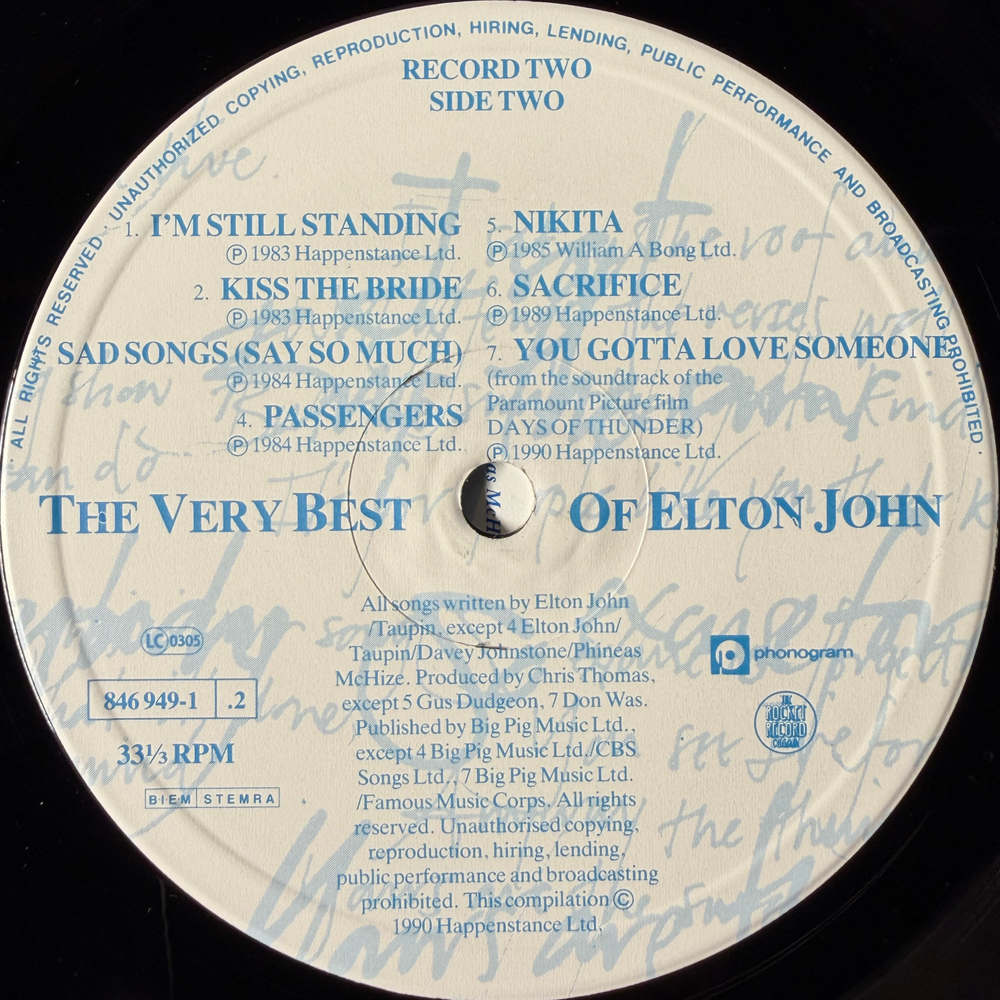 Elton John - The Very Best Of Elton John 2LP (Европа 1990г.)